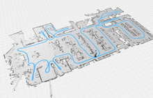 Load image into Gallery viewer, OhmniClean uvc disinfection robot mapping a room with QuickMap technology, ensuring complete coverage and optimal UV-C light exposure.